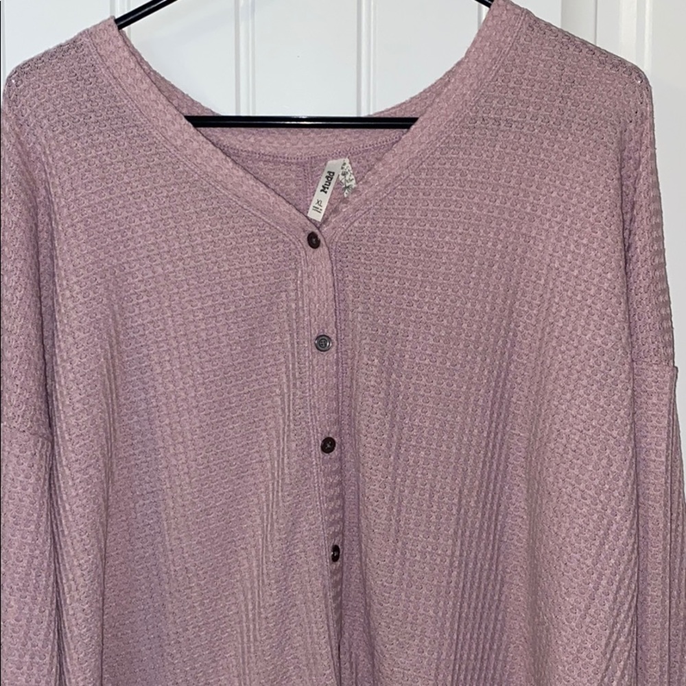 Light pink, long sleeve, buttons